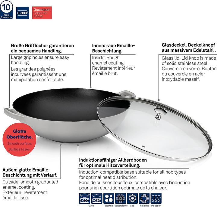 Produktbild Kela Wok Calido (36 cm, Wok Pfanne, Gusseisen)