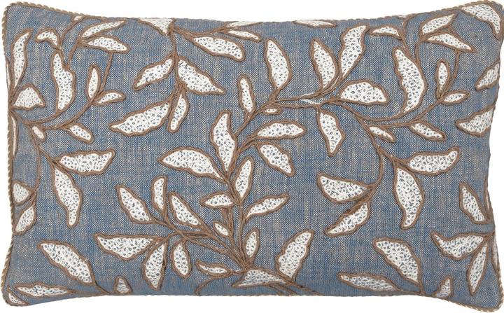 Greengate Leaf blue allover Kissenhülle mit Stickerei 30x50cm (30 x 50 cm)