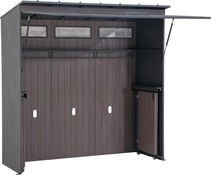 Produktbild Ventaris Outdoor-Küche Gartenhaus 220 cm x 94 cm x 226 cm mit Einrichtung Anthrazit