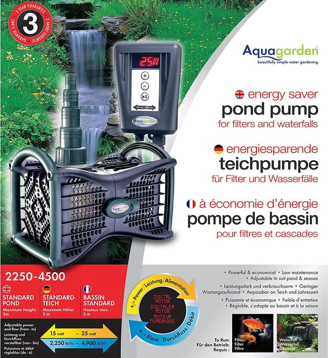 Produktbild Aquagarden Sparsame Teichpumpe fuer Springbrunnen bis 4500L