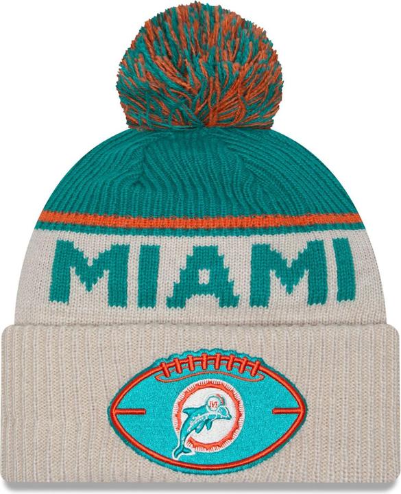 New Era NFL Sideline Winter Mütze Miami Dolphins Retro
