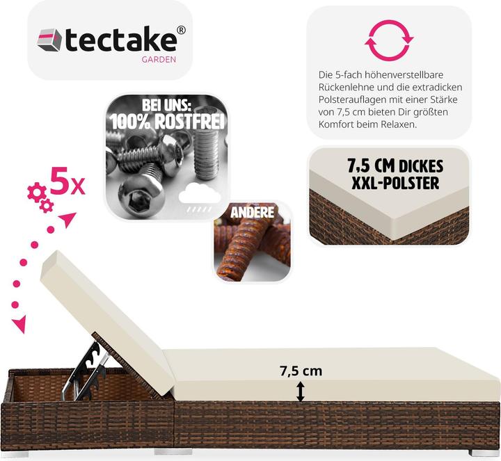 Immagine prodotto tectake Sedie a sdraio (184 cm)