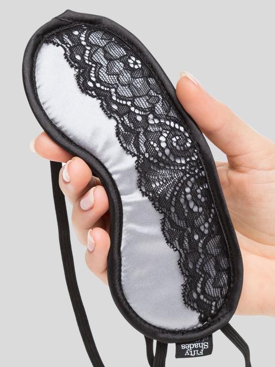 Actual product image Fifty Shades of Grey Play Nice Satin & Lace Blindfold - Black