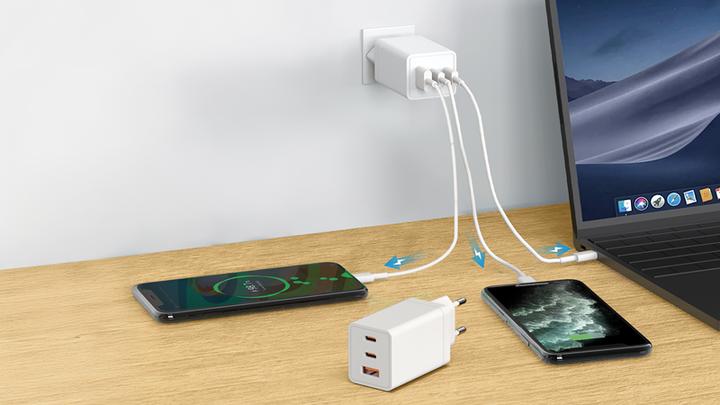 Actual product image Steffen Ladeadapter GaN 67W PD 1xUSB-A + 2xUSB-C max. 5.85A ws (Type 13)