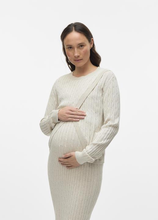 Actual product image Mamalicious Normal geschnitten Rundhals Gerippte Ärmelbündchen Strickoberteil Gestricktes Oberteil