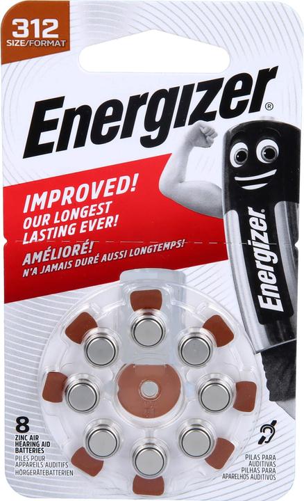 Immagine prodotto Energizer Batteria zinco-aria auditiva 312 8p. (8 pz., A312, 160 mAh)