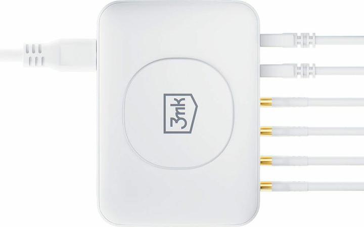 Produktbild 3MK Hyper Charger PowerMax 100W 4xUSB-C + 2xUSB-A stacja ładująca z ład. indukcyjną QC+PD (100 W)