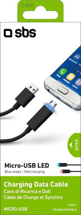Actual product image SBS Data cable USB 2.0 - Micro USB with LED Light (1 m, USB 2.0)