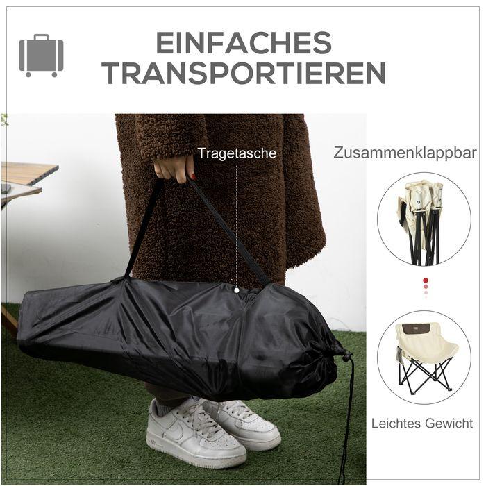 Produktbild Swisshandel24 Campingstuhl faltbarer Gartenstuhl mit Stahlbeine, Tragetasche für Pool Weiss
