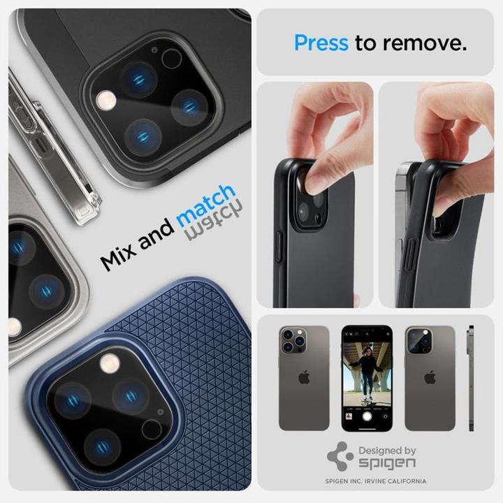 Produktbild Spigen Optik.Tr Camera iPhone 14 Pro/14 Pro Max Lens 2szt./2pcs czarny/black AGL05273 (2 Stück, Apple iPhone 11 Pro)