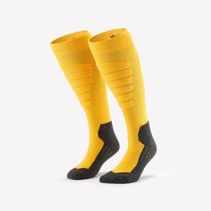 Wedze Skisocken Snowboardsocken Erwachsene – 100 gelb/schwarz