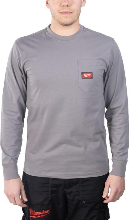 GCS T-Shirt Mit Langärmeliger Tasche - Hellgrau Wtlsgr-M (M)