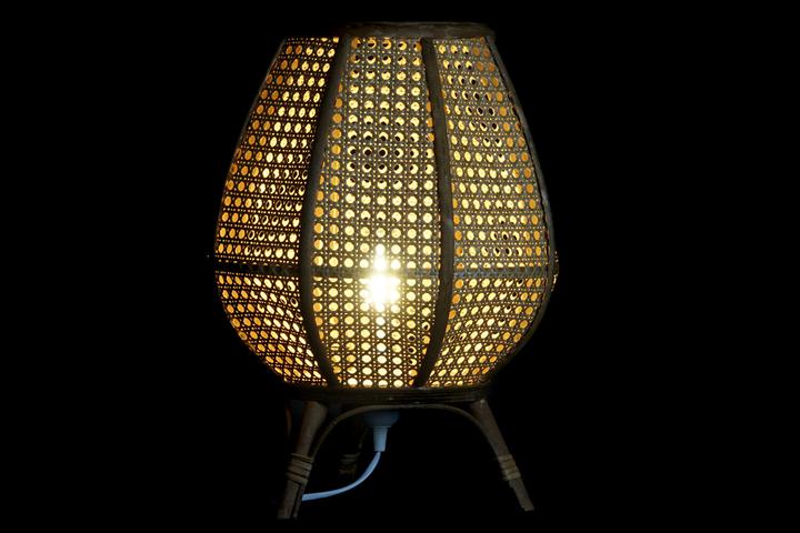 Actual product image DKD Home Decor Desk lamp Brown Rattan 50 W (29 x 29 x 40 cm)
