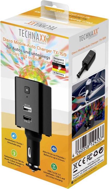 Actual product image Technaxx Cigarette Lighter Disco Mobile Car Charger TX 159