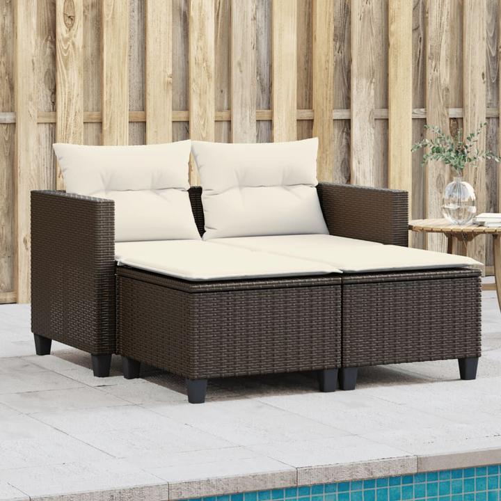 Actual product image VidaXL Garden sofa 2-seater with stools