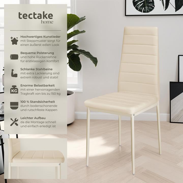 Produktbild tectake 4x Esszimmerstuhl