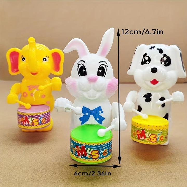 Image du produit Activity Board Jouet de tambour animal à remonter, chien jouant du tambour, éléphant et lapin (aléatoire)