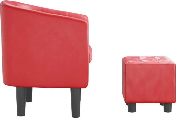 Produktbild VidaXL Clubsessel mit Fusshocker Rot Kunstleder,Farbe