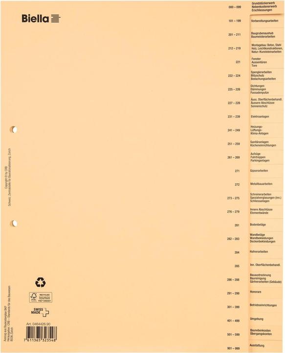 Biella Construction Accounting Register, German
