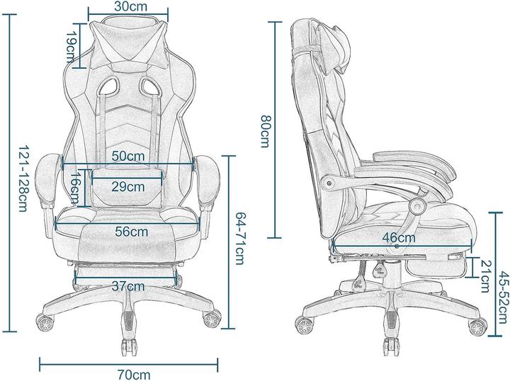 Nutritional values and ingredients Woltu Gaming Chair, Grey, Fabric