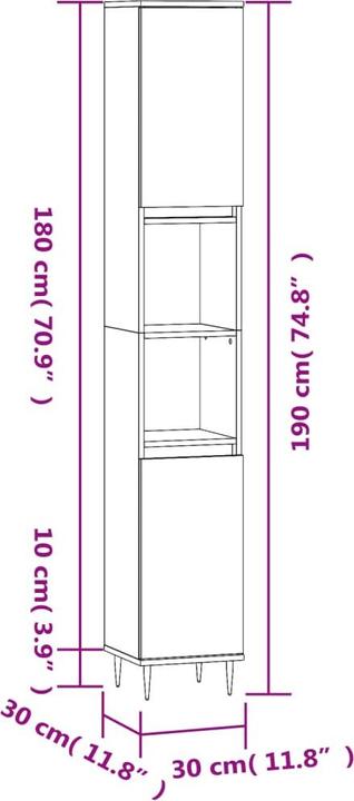 Actual product image VidaXL Crystal (30 x 30 x 190 cm)