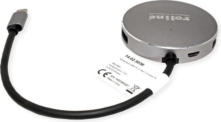 Actual product image Roline USB 3.0 Hub, 4x, Type C connection cable (USB-C, 4 Ports)
