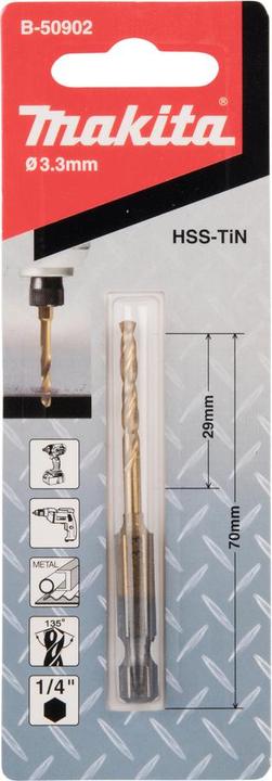 Produktbild Makita HSS-TiN Bohrer mit 1/4" Sechskantschaft (30 Millimeter)