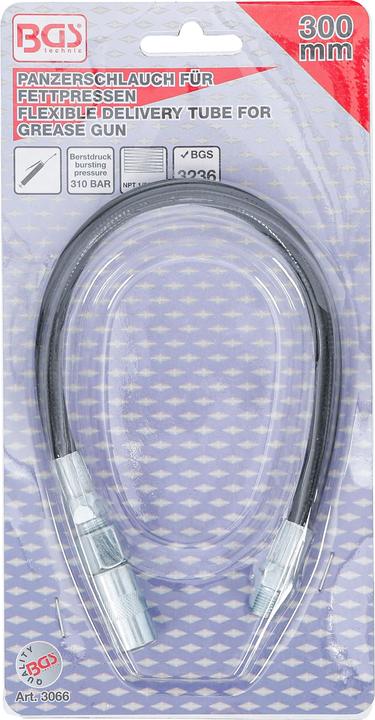 Actual product image BGS Flexible Delivery Tube for Grease Gun 300 mm