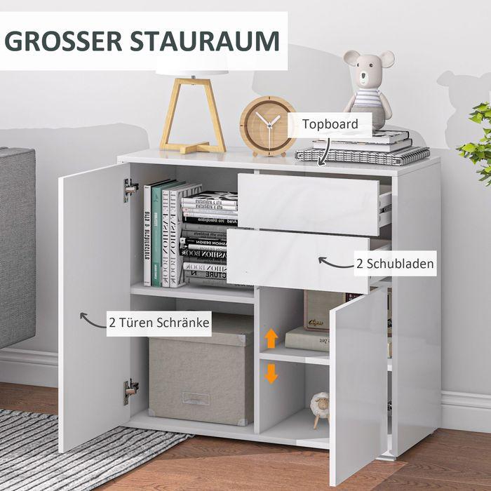 Produktbild Swisshandel24 Sideboard Aufbewahrungsschrank mit Schublade, 2 Türen für Küche Weiss