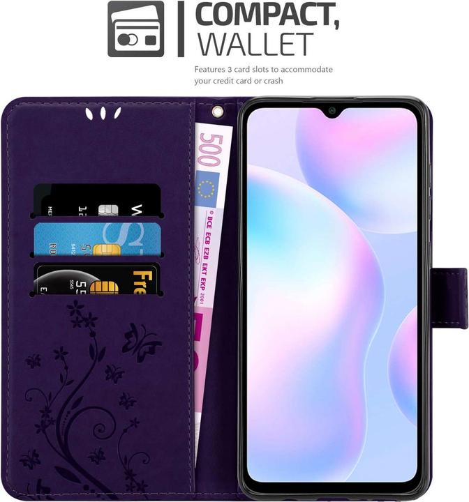 Produktbild Cadorabo Hülle für Xiaomi RedMi 9A / RedMi 9AT mit Blumen Muster (Xiaomi Redmi 9A, Xiaomi Redmi 9AT)