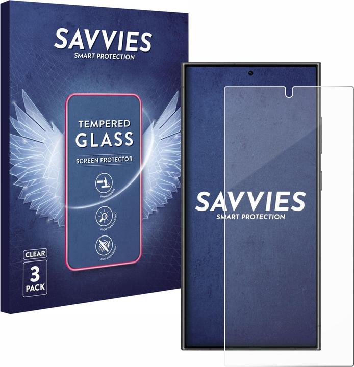 Actual product image Savvies Glass Screen Protector (3 Piece, Samsung Galaxy S24 Ultra)