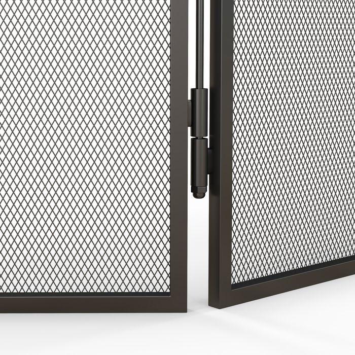 Image du produit Swisshandel24 Kaminschutzgitter, Faltbares Kamingitter mit 3 Paneelen, für Wohnzimmer, Schwarz