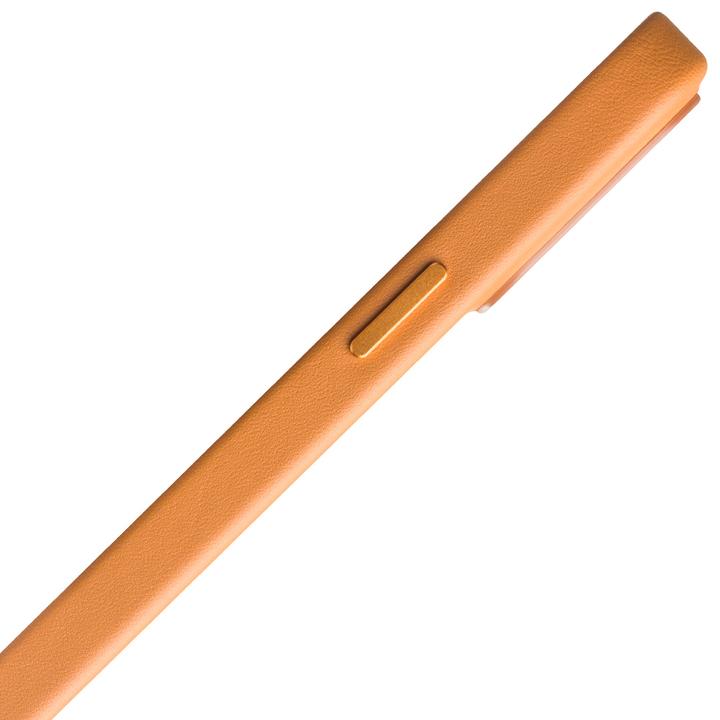 Actual product image QiAlino Coque cuir véritable (compatible MagSafe) Orange (Apple iPhone 14 Plus)