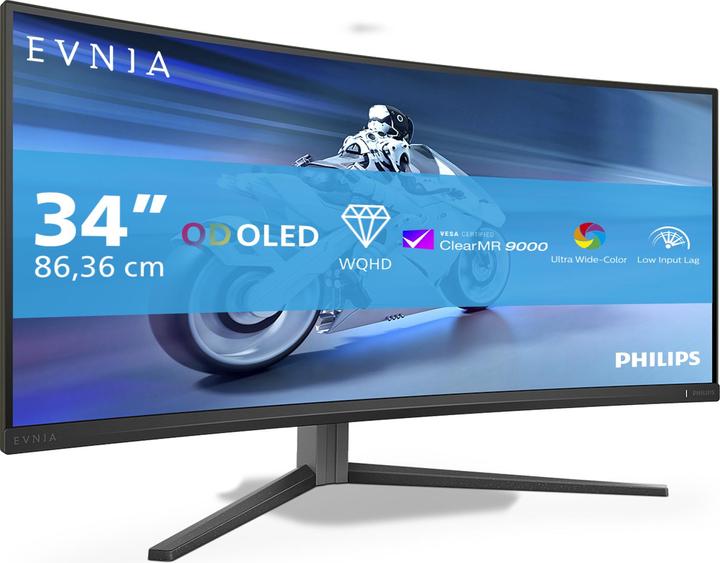 Produktbild Philips 34M2C6500/00 QD-OLED Curved Monitor, 0.03ms, HDR400, höhenverst., 2x HDMI, Port, USB-C (3440 x 1440 Pixel, 34")