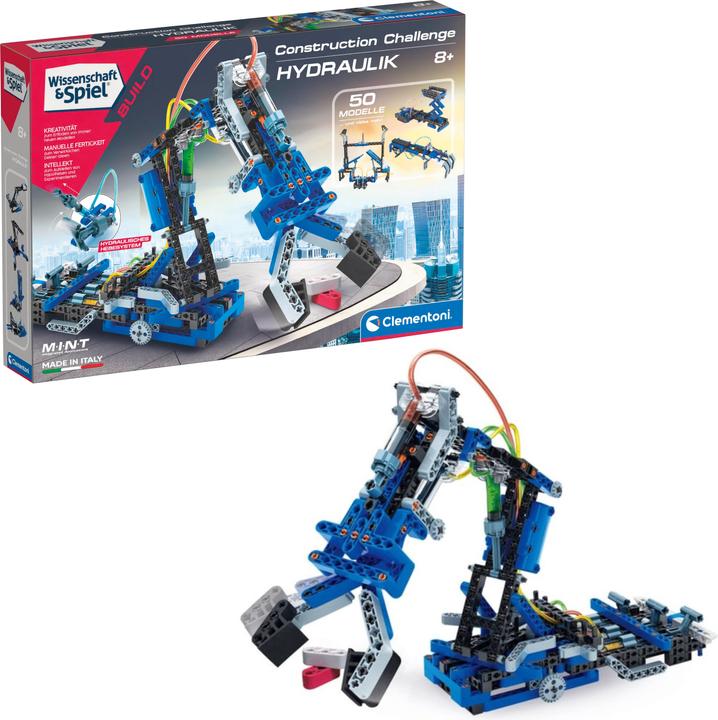 Produktbild Clementoni Construction Challenge - Hydraulik, Bausatz für einen hydraulischen Arm, Mechanik & Techn