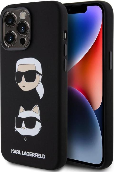 Actual product image Karl Lagerfeld KLHCP15XSDHKCNK iPhone 15 Pro Max 6.7" czarny/black Silicone Karl&Choupette Head (Apple iPhone 15 Pro Max)