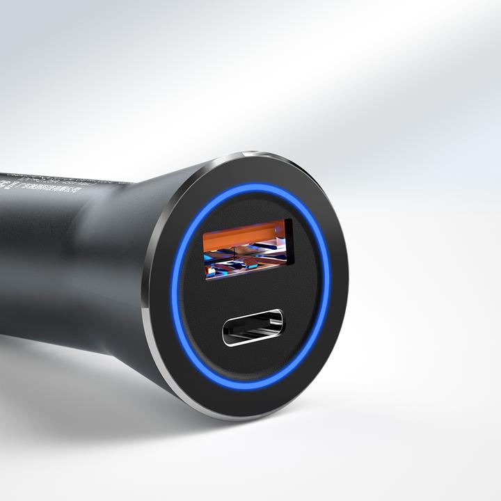 Actual product image Dudao Car Charger 45W PD + QC5.0 1xUSB+1XType C