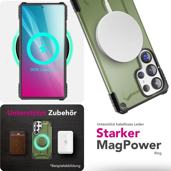 Image du produit Nalia Granite - Armor Panzer Hülle mit MagSafe Ring und Ständer - Military Hardcase (Samsung Galaxy S25 Ultra)