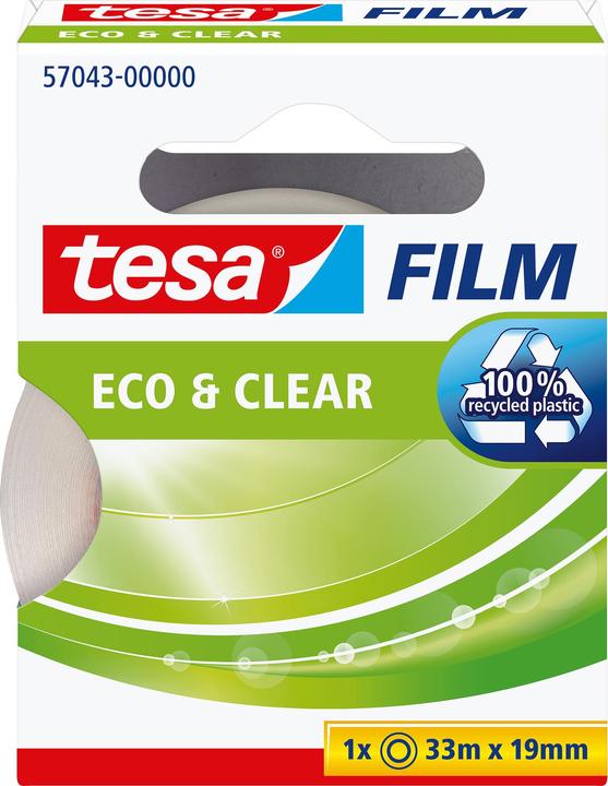 tesa tesafilm ECO & CLEAR, lösungsmittelfrei und alterungsbeständig (19 mm)