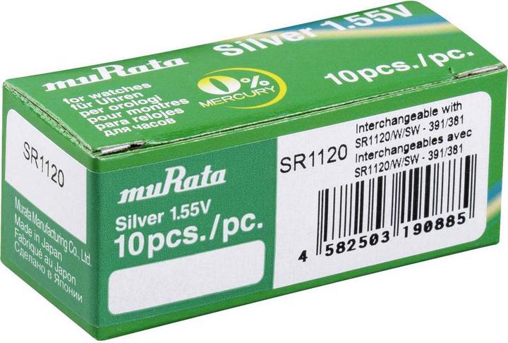 Actual product image Murata Button cell silver oxide n 381 (10 pcs., SR55, 60 mAh)