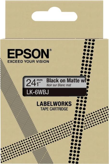 Epson Matte White/Black 24mm LK-6WBJ (2.40 cm, Weiss)