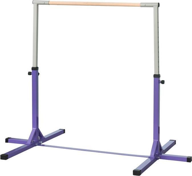 Swisshandel24 Gymnastik-Turnreck, Reckstange, 13-stufig verstellbar, bis 75 kg belastbar, Lila