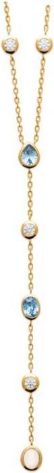 Image du produit Lara COLLIERPlaqué or- 40+5CM - ZIRCONIA - AIGUE MARINE - V. PIERRE DE LUNE