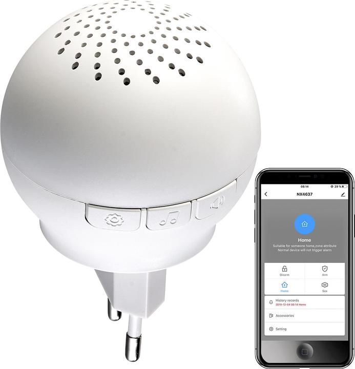 Image du produit VisorTech Alarme/sonnerie intelligente 2en1 pour prise WLAN avec passerelle radio (Application, Radio 433 MHz)