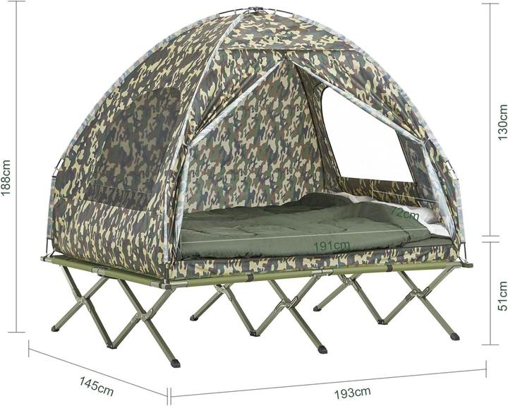 Produktbild SoBuy 4in1-Zelt Feldbett (Wurfzelt, 12 kg, 1 Person)