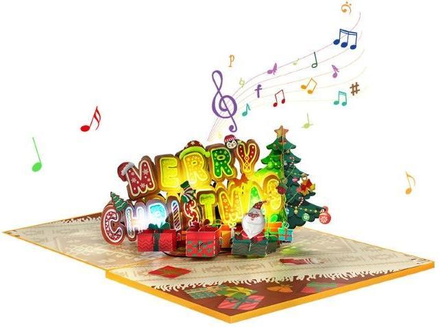 Produktbild MU Classic 3D Pop Up Weihnachtskarte mit Music Music Series (1 Stk.)