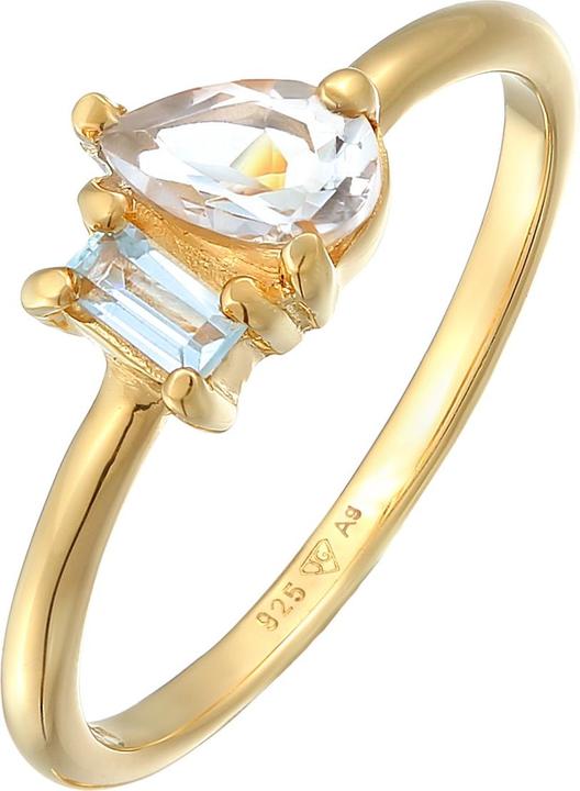 Elli PREMIUM Ring Topas Tropfen Elegant 925 Silber