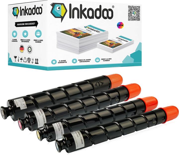 Image du produit Inkadoo Toner multipack compatible avec Canon C-EXV 29 contient 4x cartouche toner noir cyan magenta... (CF)