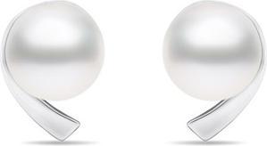 Brilio Silver - Minimalist silver earrings with genuine pearls EA595W