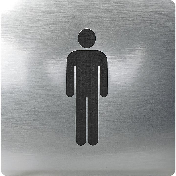 Produktbild Vasalat WC Symbol Mann selbstklebend, 100 x 100 mm, Kunststoff Edelstahl-Effekt